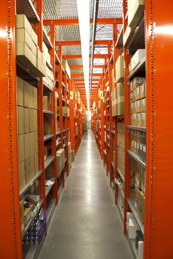 Parts department warehouse